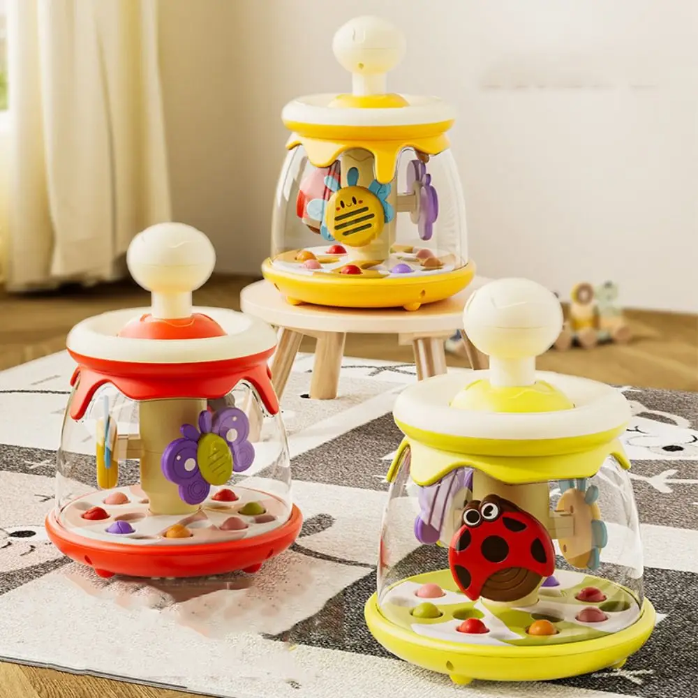 

Portable Children's Insect Spinning Toy Learn Cause Effect Exercise Coordination Skills Push and Spin Carousel Activity Rotating