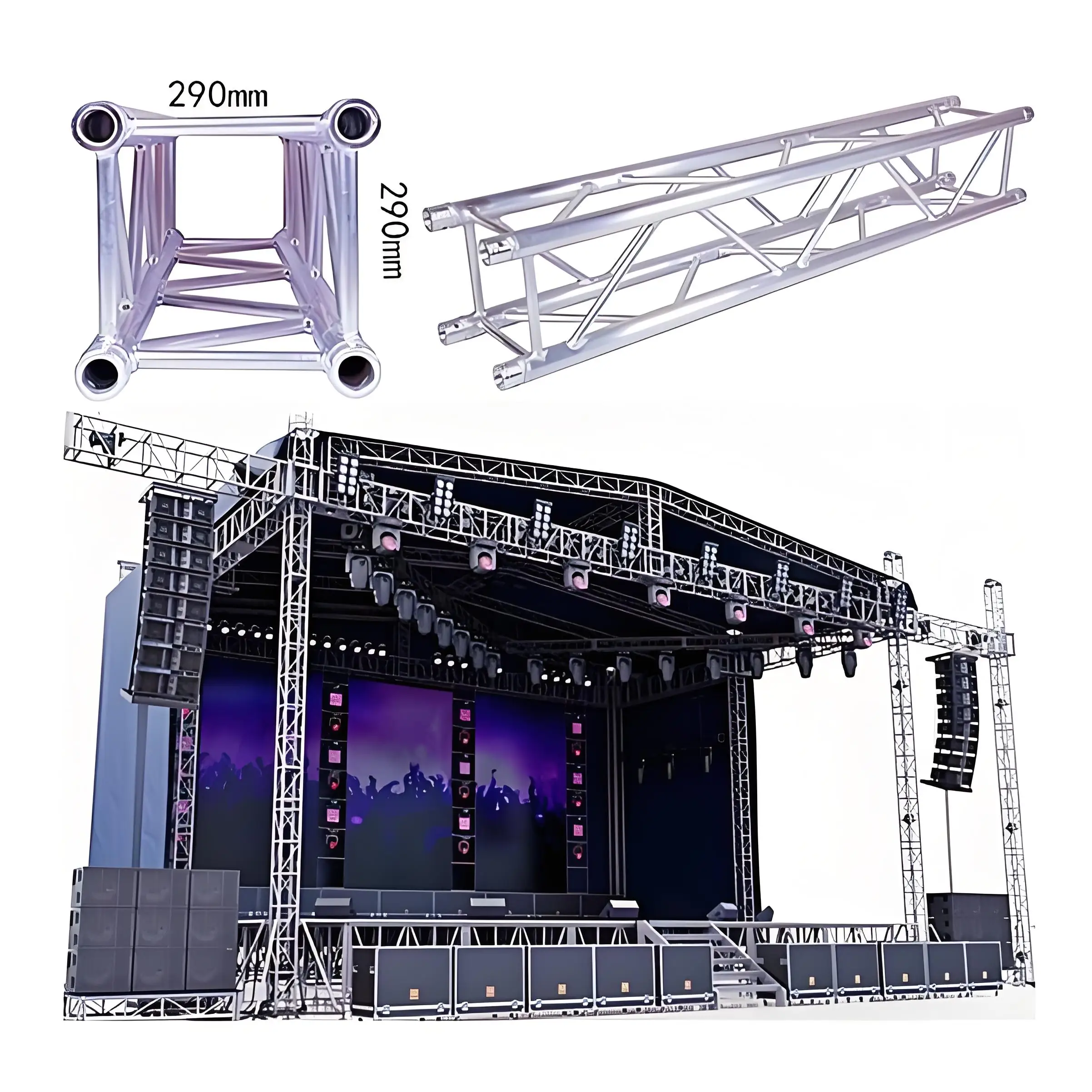 【Factory Price】Factory Sale Hot Seller Outdoor Stage Truss System Custom Aluminum Outdoor Event Truss System Concert Roof Steel