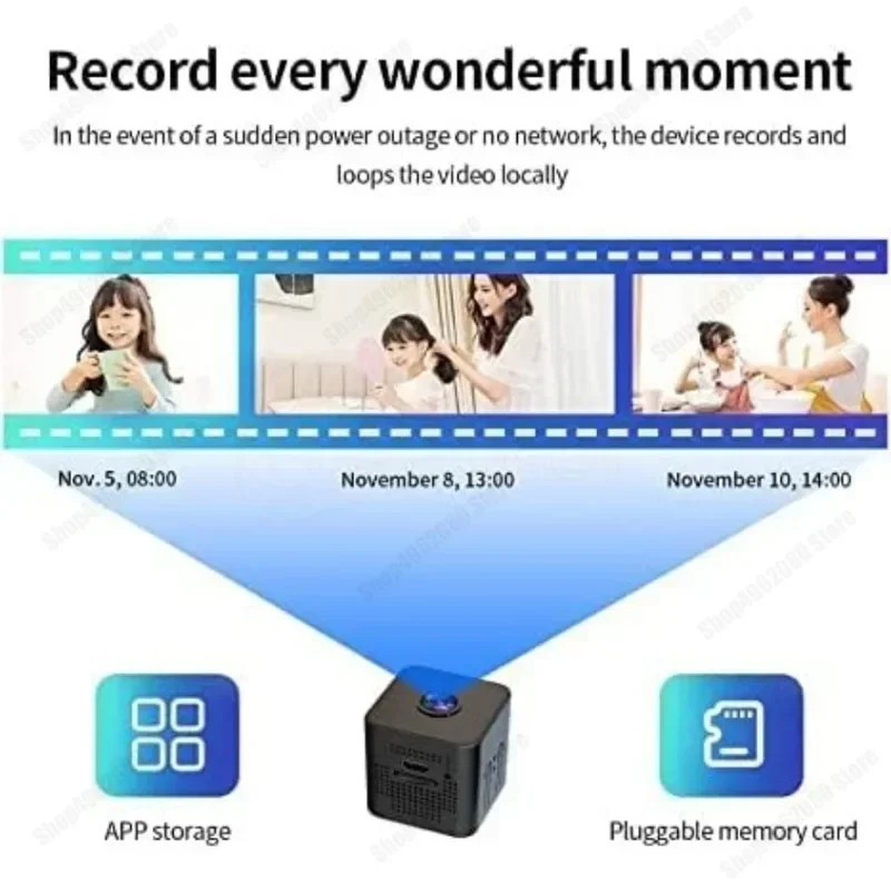 كاميرا صغيرة WIFI1080P HD كاميرا مراقبة لاسلكية داخلية المنزل الذكي للرؤية الليلية حماية الأمن مسجل فيديو صغير