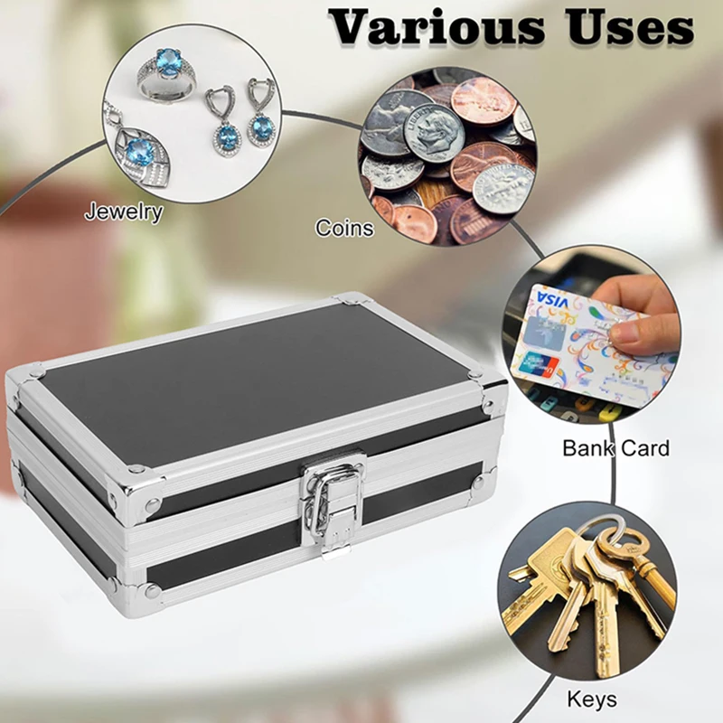 Portable Instrument Aluminum Box Small Size Drop-Resistant Jewelry Box Aluminum Alloy Hard Case Hardware Storage Special Toolbox