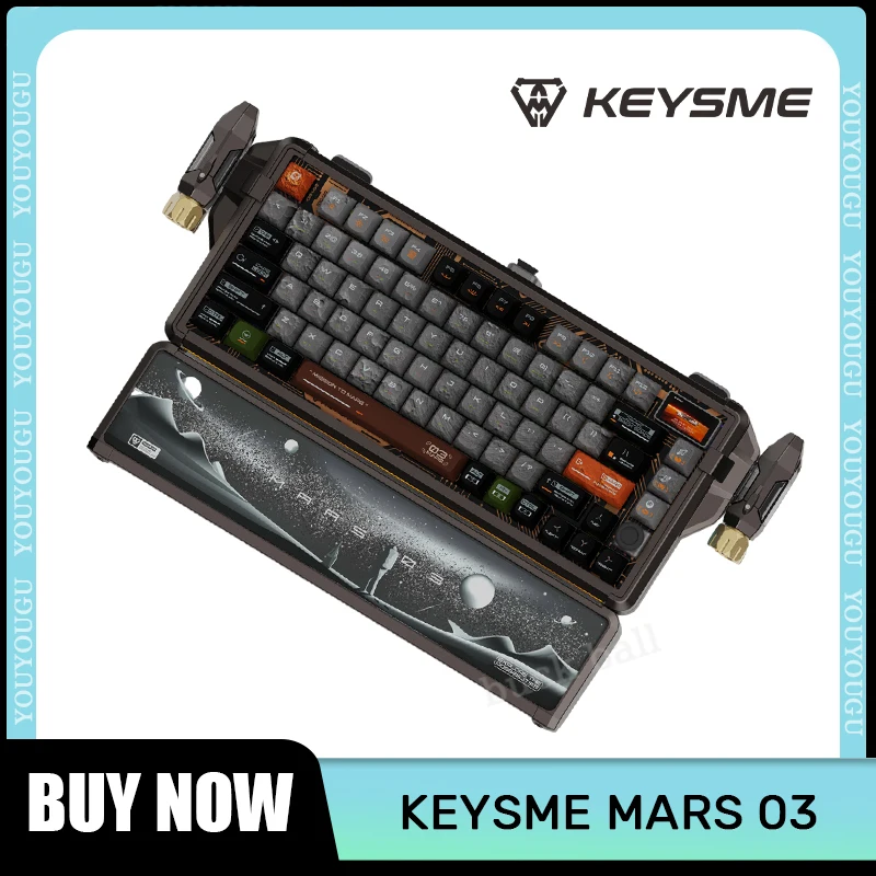 Pre-sale Keysme Mars 03 Mechanical Keyboards Wireless Bluetooth Keyboards 3 Mode Aluminum CNC Gasket Rgb Custom Gamng Keyboards