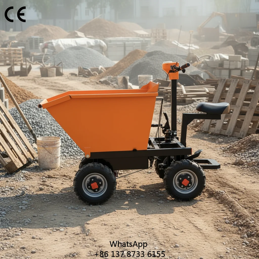

Electric Trolley Cargo Handling Dump Truck For Construction Sites Motor Sand Agricultural Use 1 Year Warranty