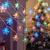 Snowflake Lights String LED Festoon Light USB Plug Christmas Tree Light Aesthetic Room Decoration Wedding Party New Year's Decor 2