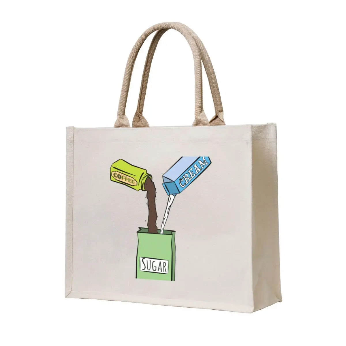 

I like my sugar with cofee and cream Tote Bag Canvas shoulder bag tote bags aesthetic Fabric bag