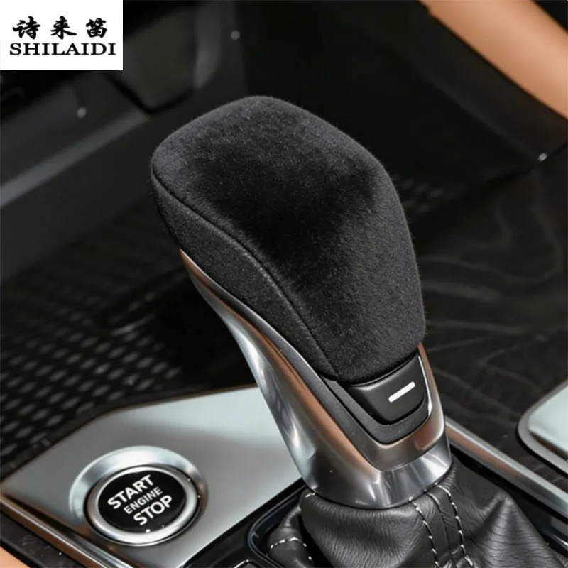 Suede leather Car Wrapping ABS Gear Shift Knob Head For Nissan Teana Sylphy Kicks 2019-2024 handle Cover Sticker Accessories