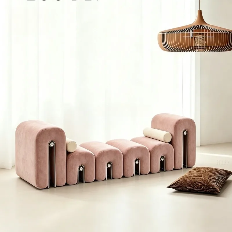 Simple matte fleece sofa, special-shaped fabric sofa, household living room, small apartment leisure sofa