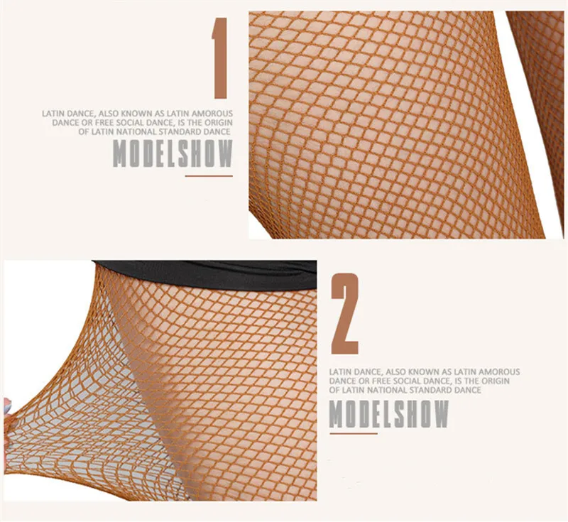 Mode Professionelle Frauen Latin Dance Strumpfhosen Sexy Fishnet Strumpfhosen Latin Dance Elastische Dünne OpenToe Net Strumpfhosen Oberschenkel Strümpfe – Detail 20