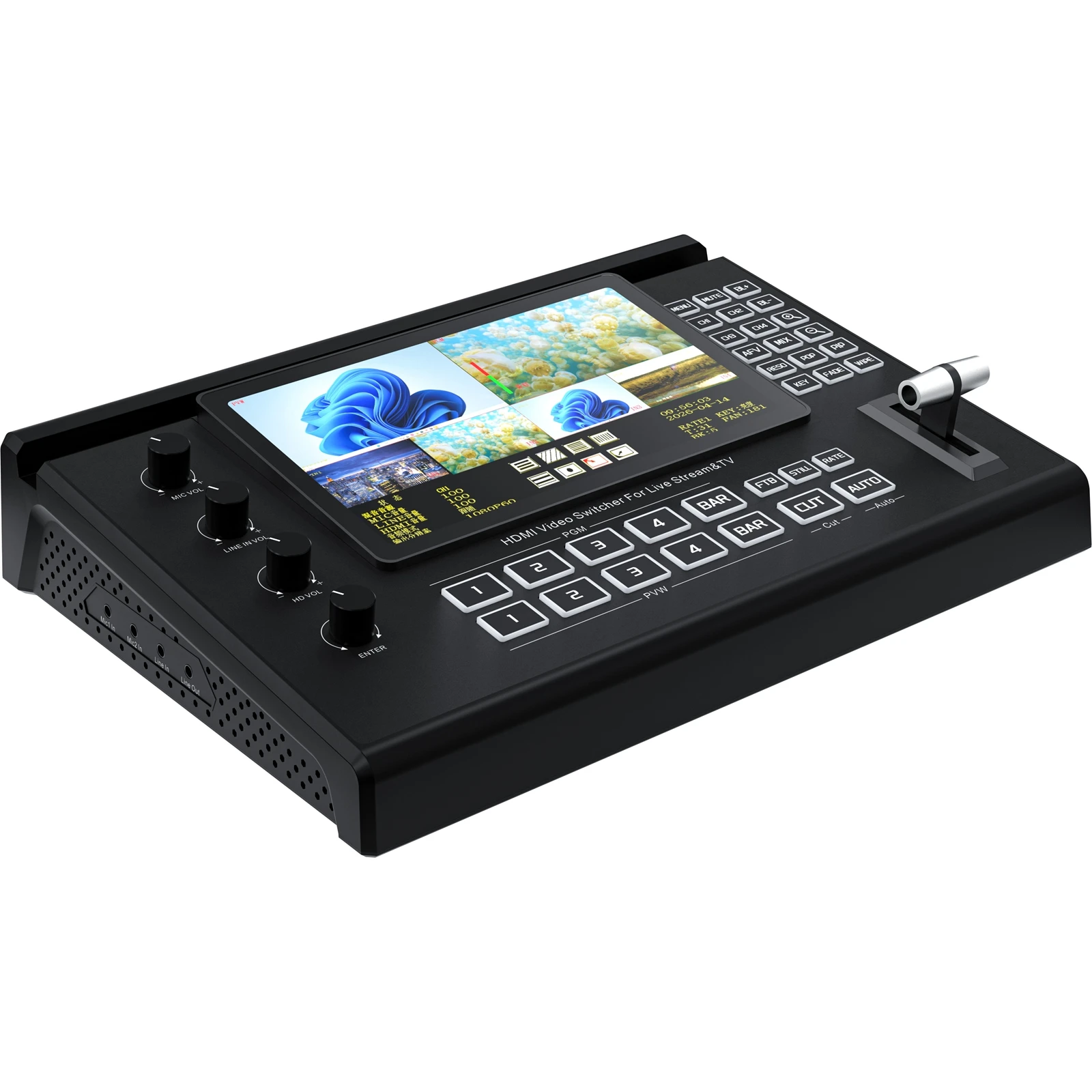 USB3.0 4チャンネルHDMIビデオミキサースイッチャー - Audio Mixer 4 Channel のレビューと価格