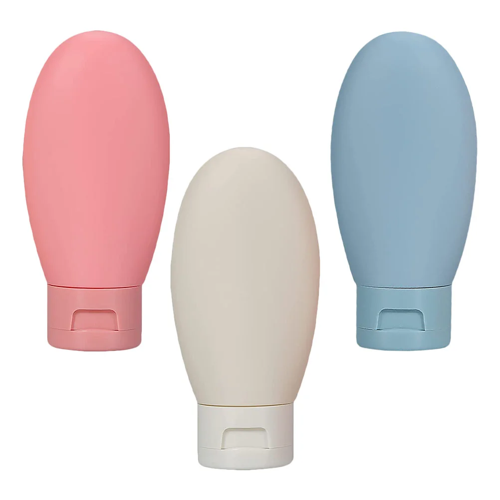 

3 Pcs Squeeze Bottle Travel Container Shampoo Bottles Liquid Dispenser Toiletry Containers 11x5cm Plastic Toiletries