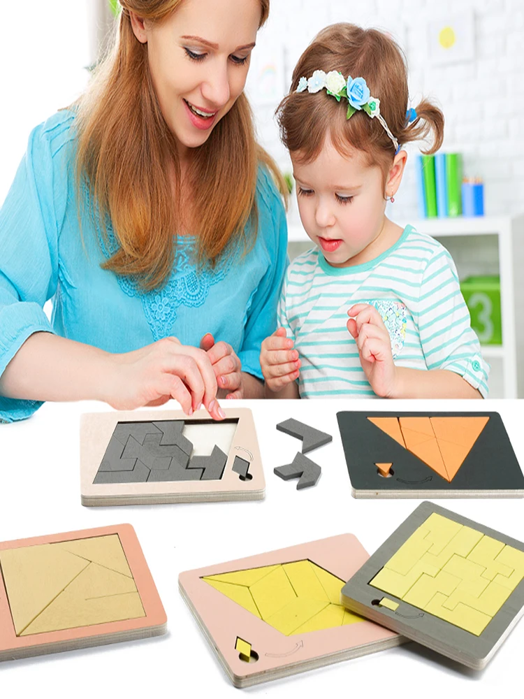 Puzzle in legno fuori niente Tavola di legno per bambini Montessori Puzzle di apprendimento 3D Tavole di attività educative precoci Giocattoli per bambini