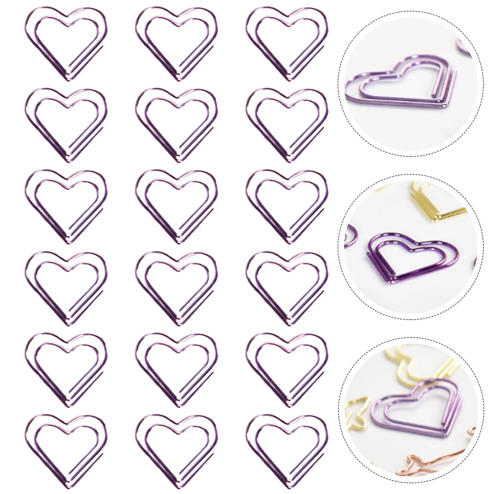 

18 Pcs Delicate Two-color Paper Clip Office Decor Wedding Iron Cartoon Bookmark Decorative Paperclips Document