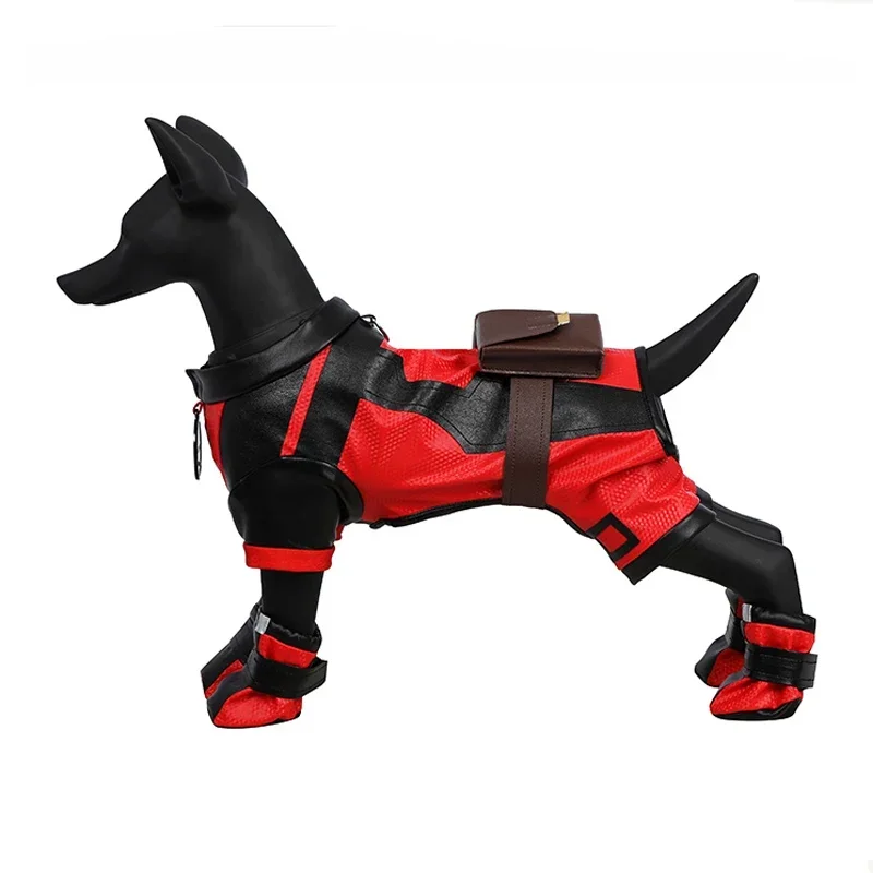 Hot Movie Deadpool Cosplay Costume Dogpool Pet Clothes Dog Cat Puppy Superhero Clothing Halloween Carnival Party Pet Decor Props