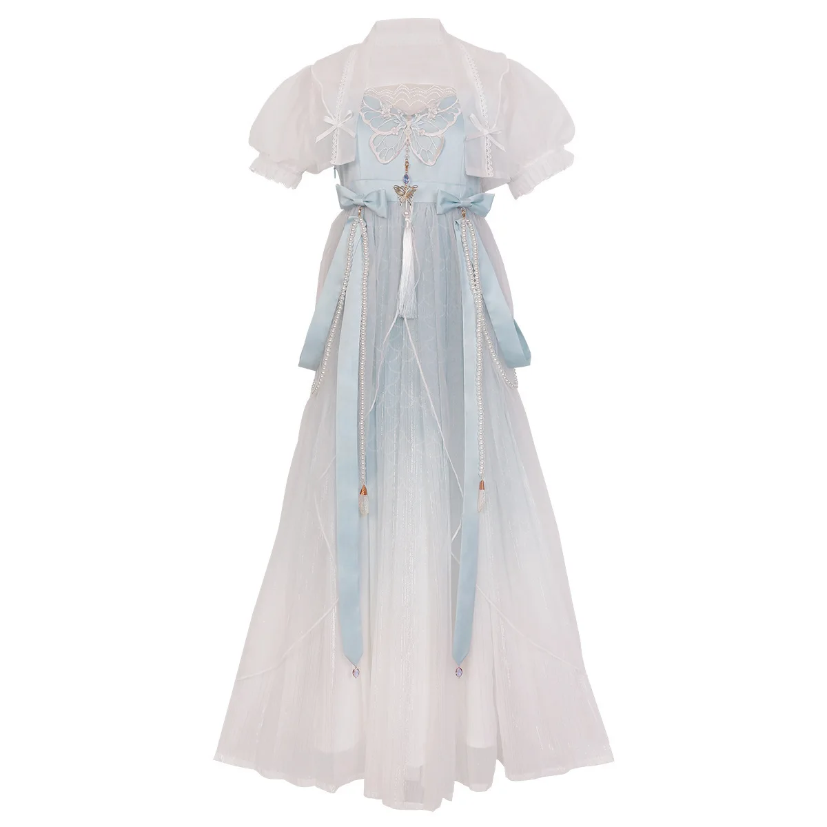 2025 neue Vintage Süße Lolita Chinesischen Stil Kleid + Casual Nette Top Elegante Temperament Farbverlauf Lolita Kleider 2 stück Set