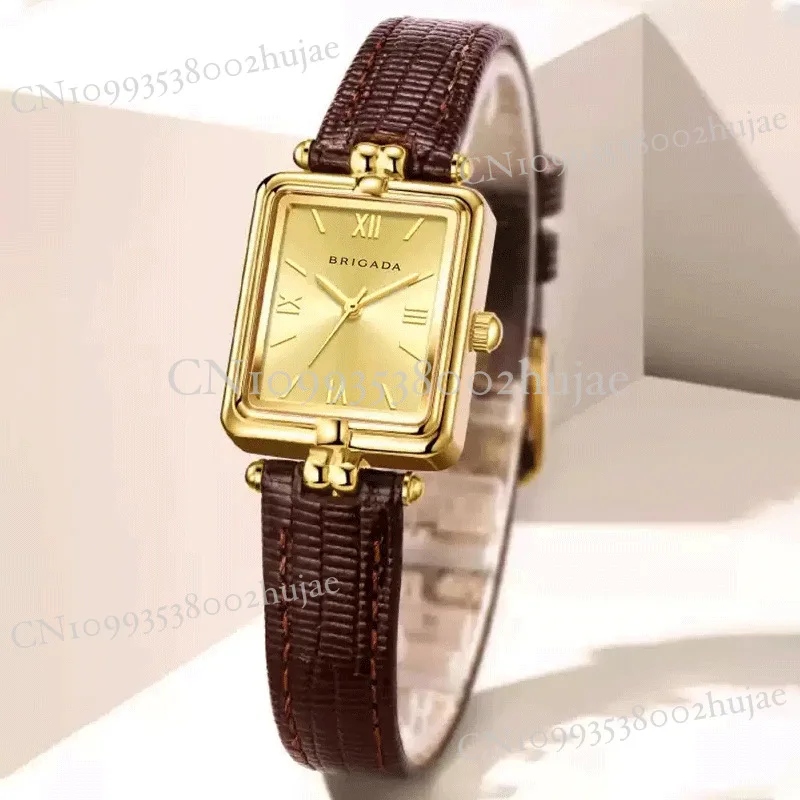 

Women’s Small Gold Watch 2025 New Fashion Luxury Square Waterproof Ladies Watch Perfect Gift