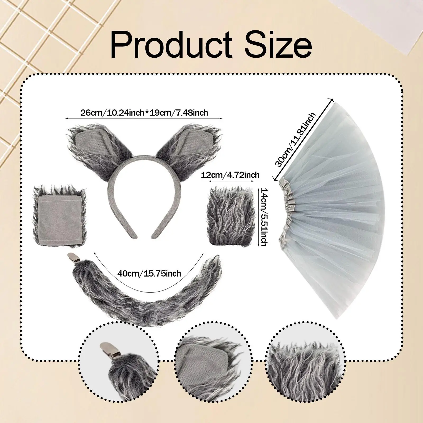 مجموعة أزياء المستذئب، لعب الأدوار، قفازات المباو، للفتيات والأطفال والنساء والأطفال والكبار