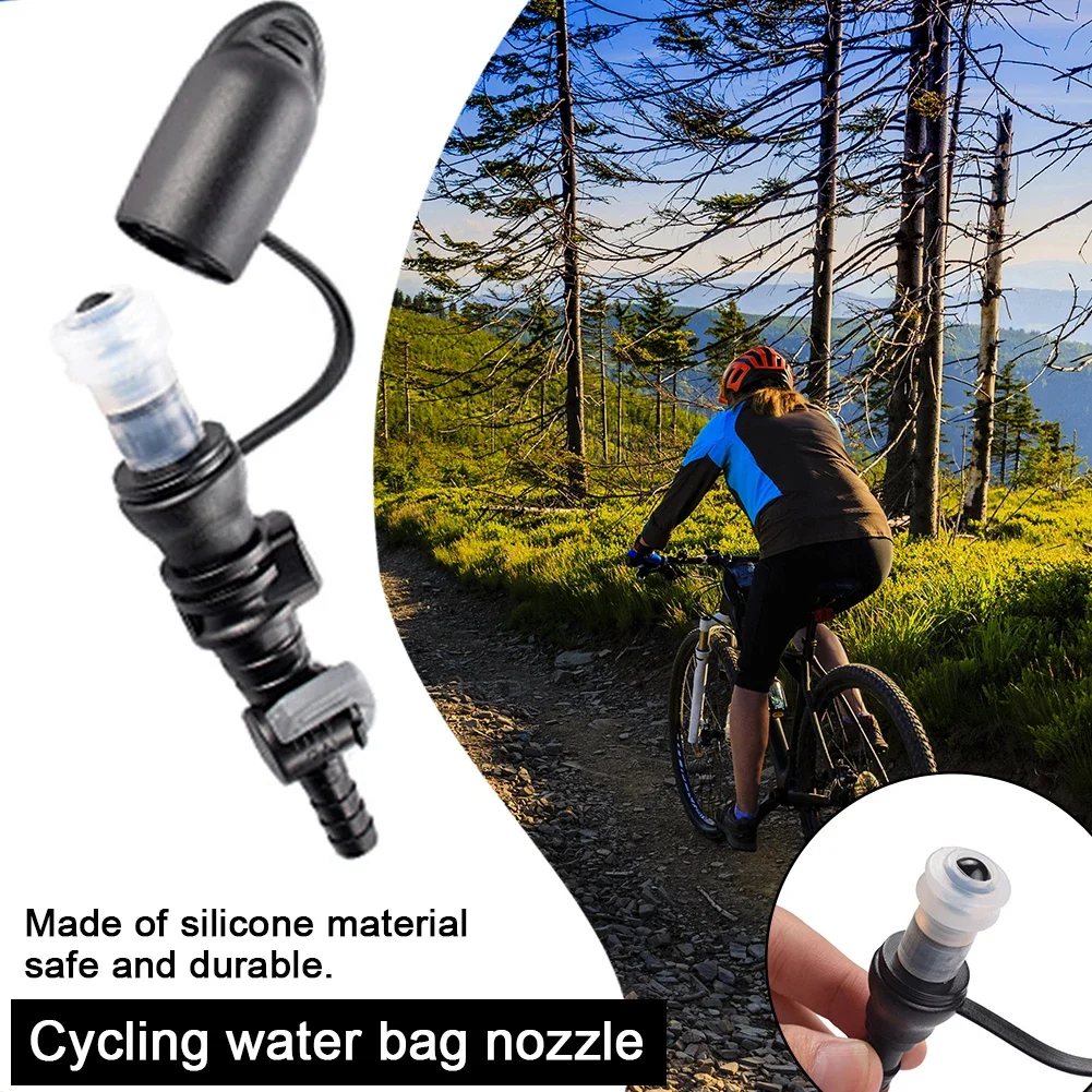 Hydration Bags Bite Valve Mouthpiece Replacement 9mm Diameter with Cover Nozzle Connector for Cycling Sports Bladder Water Bag