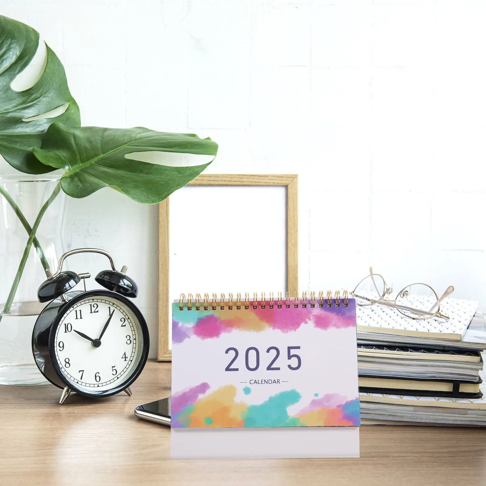 

2025 Desk Paper Flip Stand Up Academic Office Home Decor Aesthetic Retro Table Calendar Year Planner For Teachers Compact
