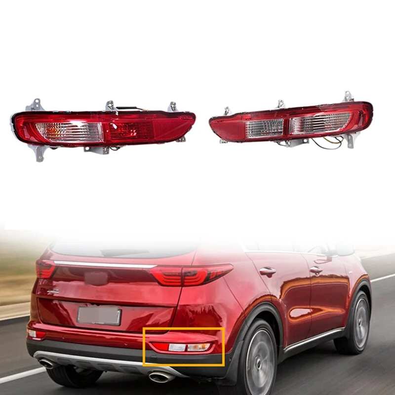 

Car Left Right Rear Bumper Fog Light Parking Warning Reflector LED Taillights For Kia K5 Sportage 2016 2017 2018