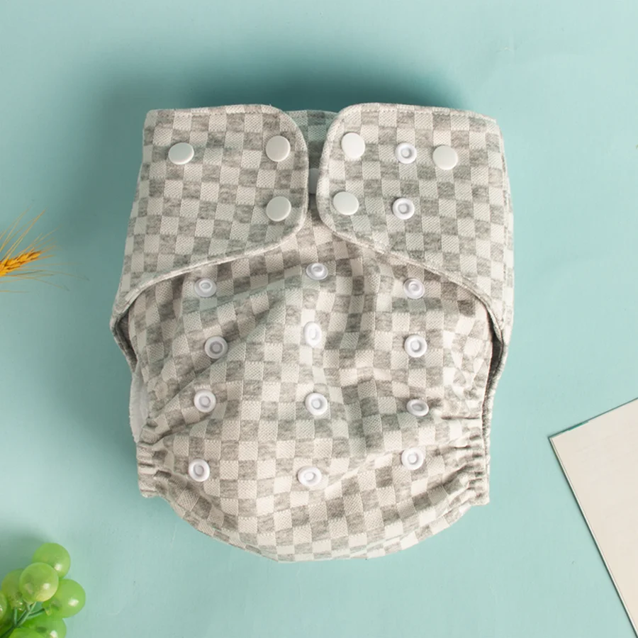 AIO 1Pcs Ecologic Cloth Diapers for Baby Diaper Reusable Waterproof Panties Solid Color Cloth Nappies For 0-3 Year Baby