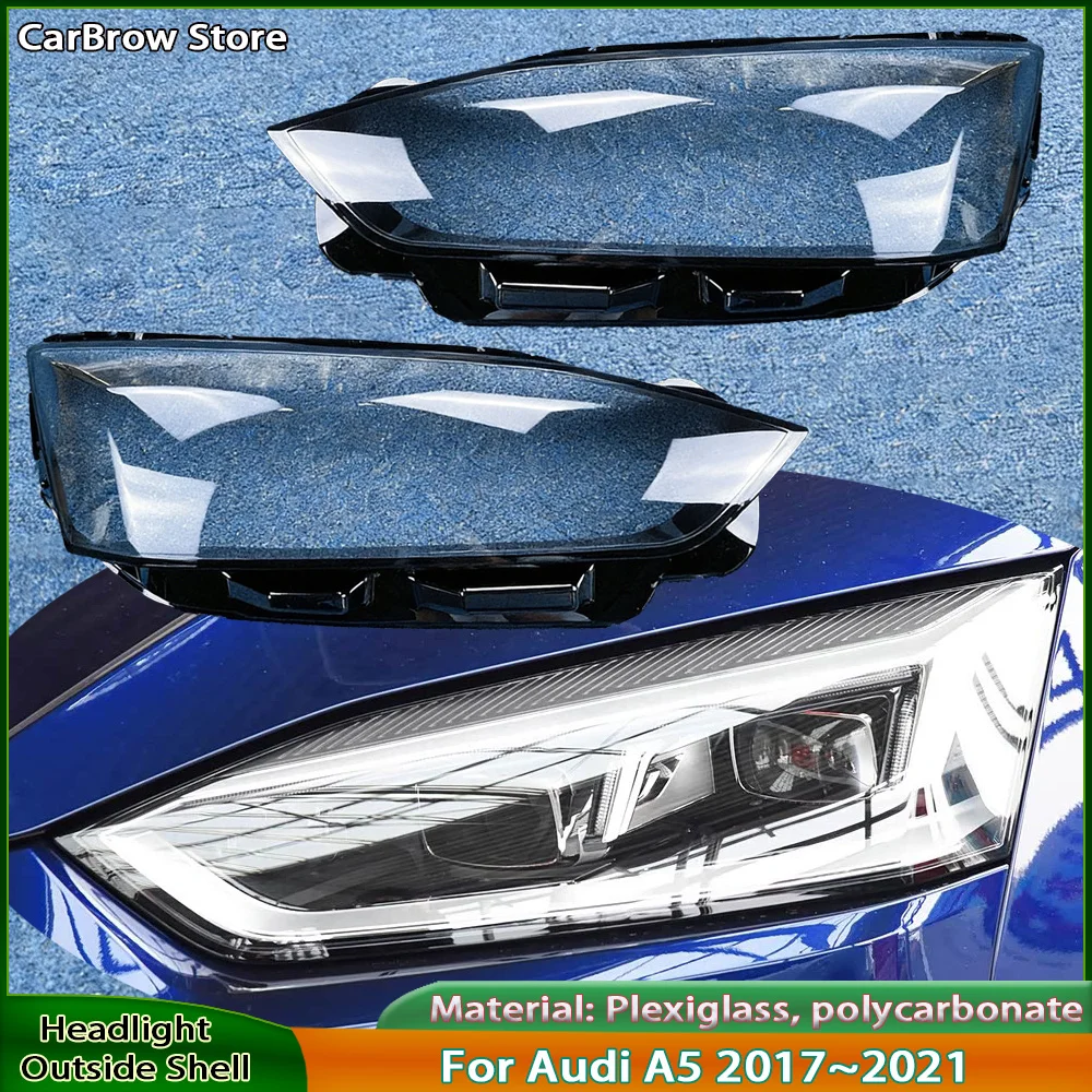 For Audi A5 2017 2018 2019 2020 Headlamp Bulb Cover Clear Headlight Lens Protector Shell Accessories