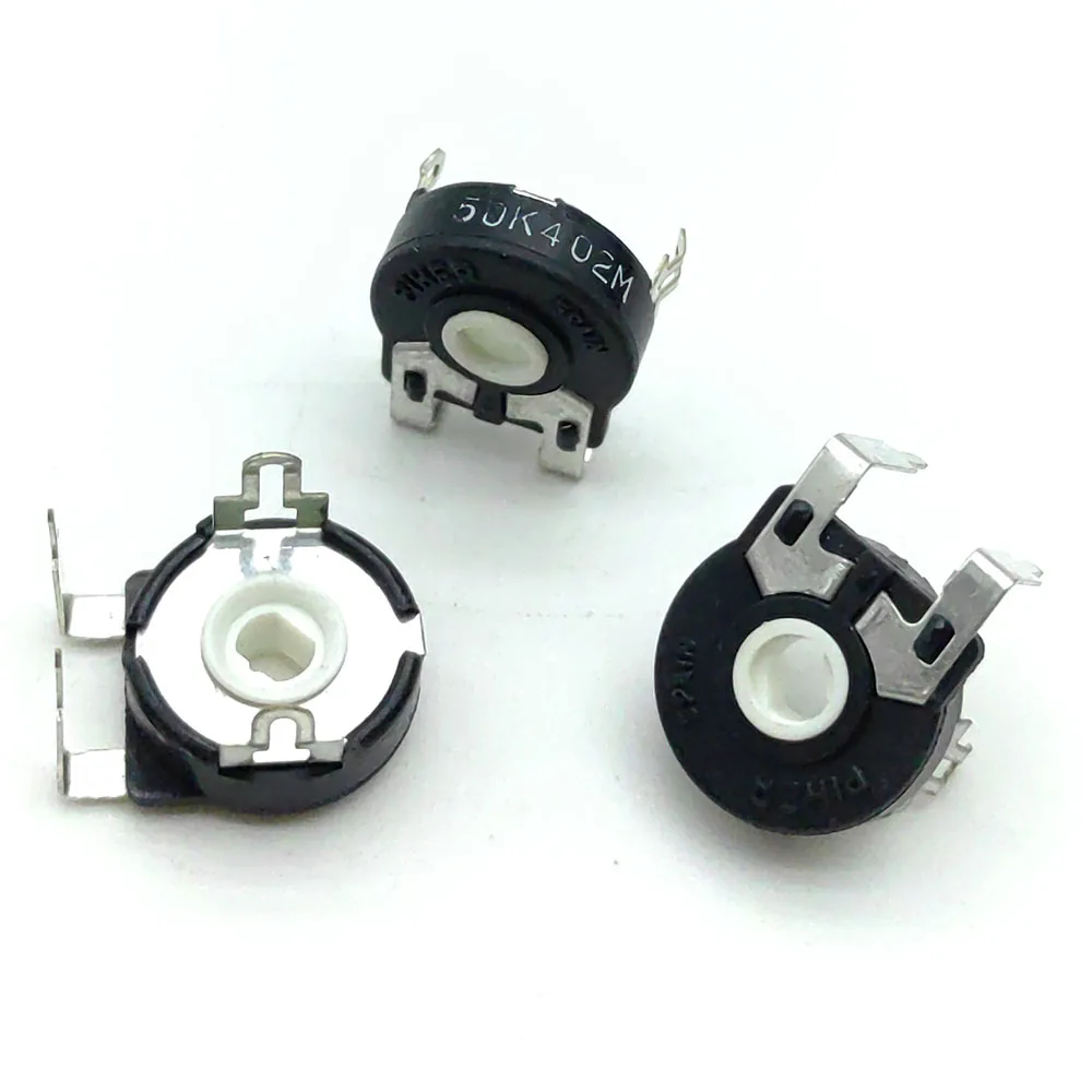 

20pcs PIHER Adjustable Potentiometer PT15NV18-50K Horizontal Oval Hole Trimmer Potentiometer Wide Foot