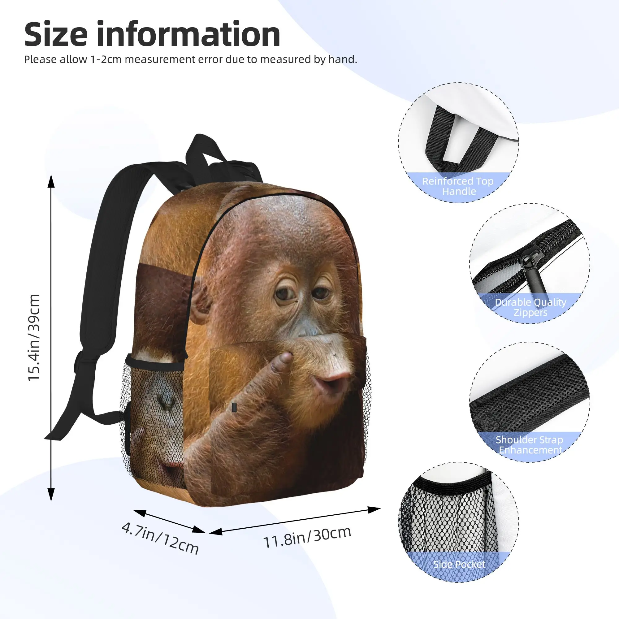 Gorilla Face Print  Backpack Hot Sale Daypack Large Capacity Boys Girls BookBag Shoulder Bags for Men Women School Bag
