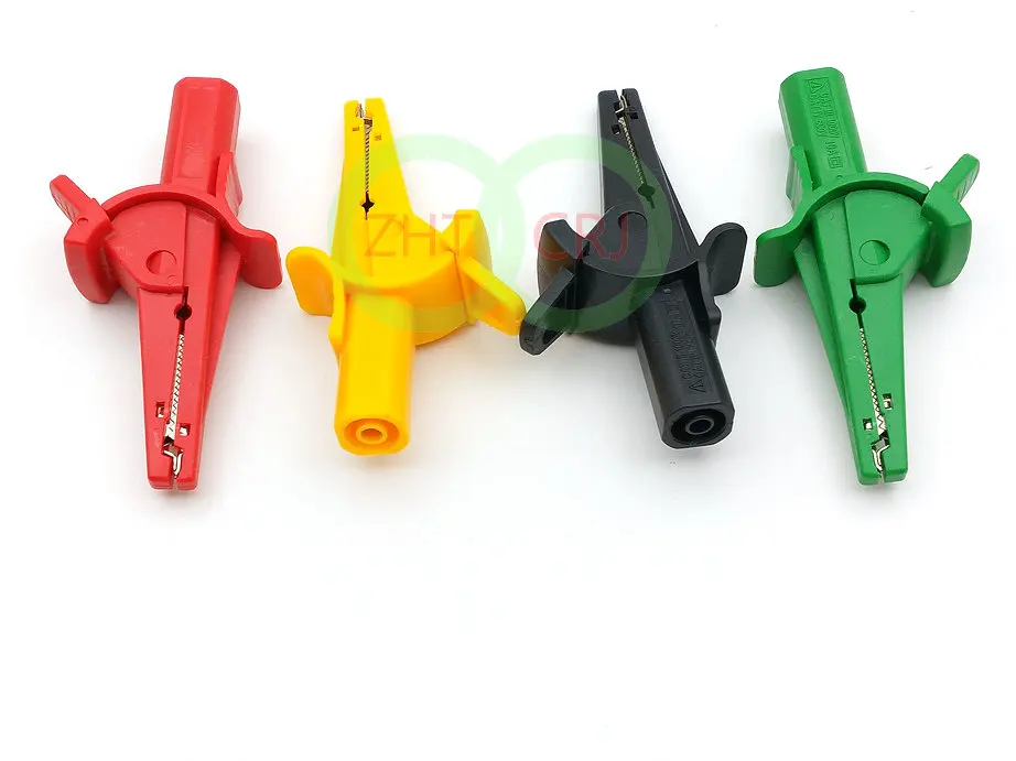 new 4 color 1000V 10A HV test Alligator clip for 4MM BANANA Multimeter pen