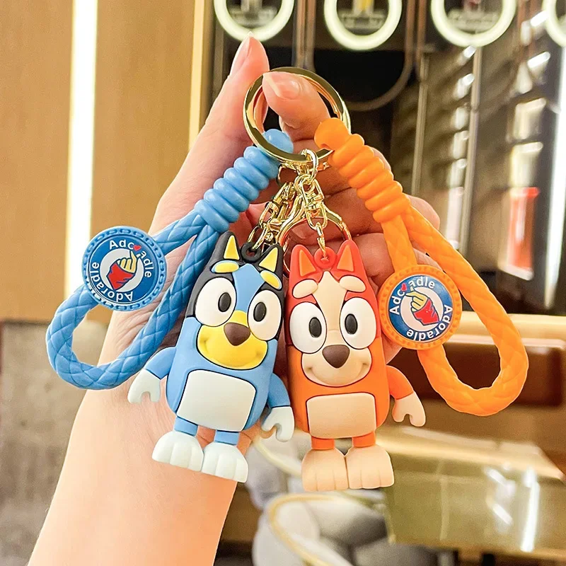 

Hot Bluey Family Cartoon PVC Keychain Cute Dog Doll Bingo Bag Pendant Creative Birthday Gift Backpack keys Decorations