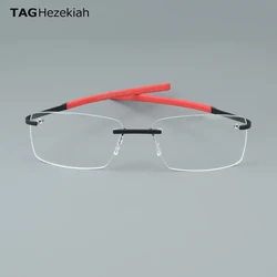 Titanium glasses frame Men Ultralight Eyeglasses Square frameless Designer Spectacle woman Optical Prescription Eyewear 0382