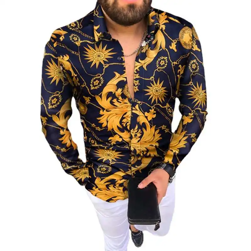 

Long Sve Printed irt Slim Fit Youthful Sle Polyester Fiber Sun Protection Treaent Casual Wear for Teens All Seasons