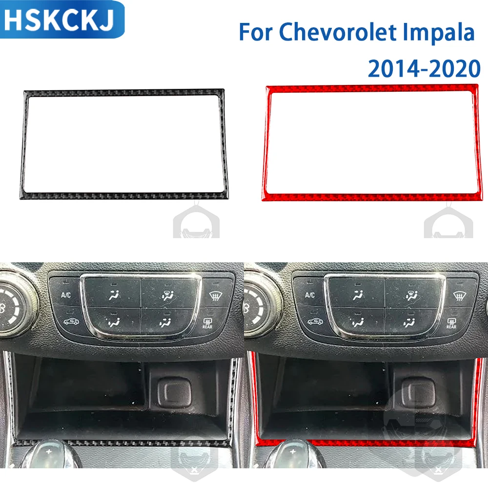 For Chevrolet Impala 2014-2020 Cars Accessories Carbon Fiber Interior Storage Box Outer Frame Cover Trim Sticker Decoration