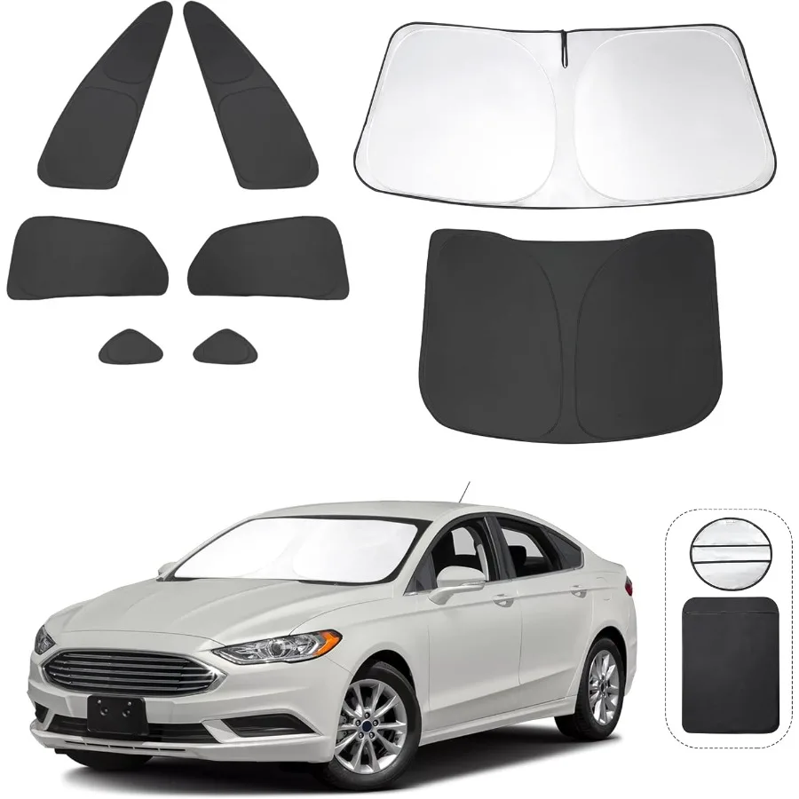 

8 шт. солнцезащитный козырек на лобовое стекло на заказ, подходит для 20132021 Fusion, аксессуары, складной солнцезащитный козырек, боковая крышка заднего окна, полный комплект P