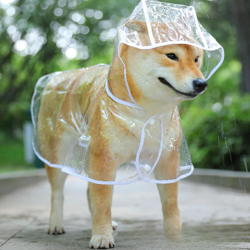 Dog Raincoat Pet Raincoat Four-legged Puppy Poncho Clothes Corgi Small Dog Shiba Inu Medium Dog Special Transparent