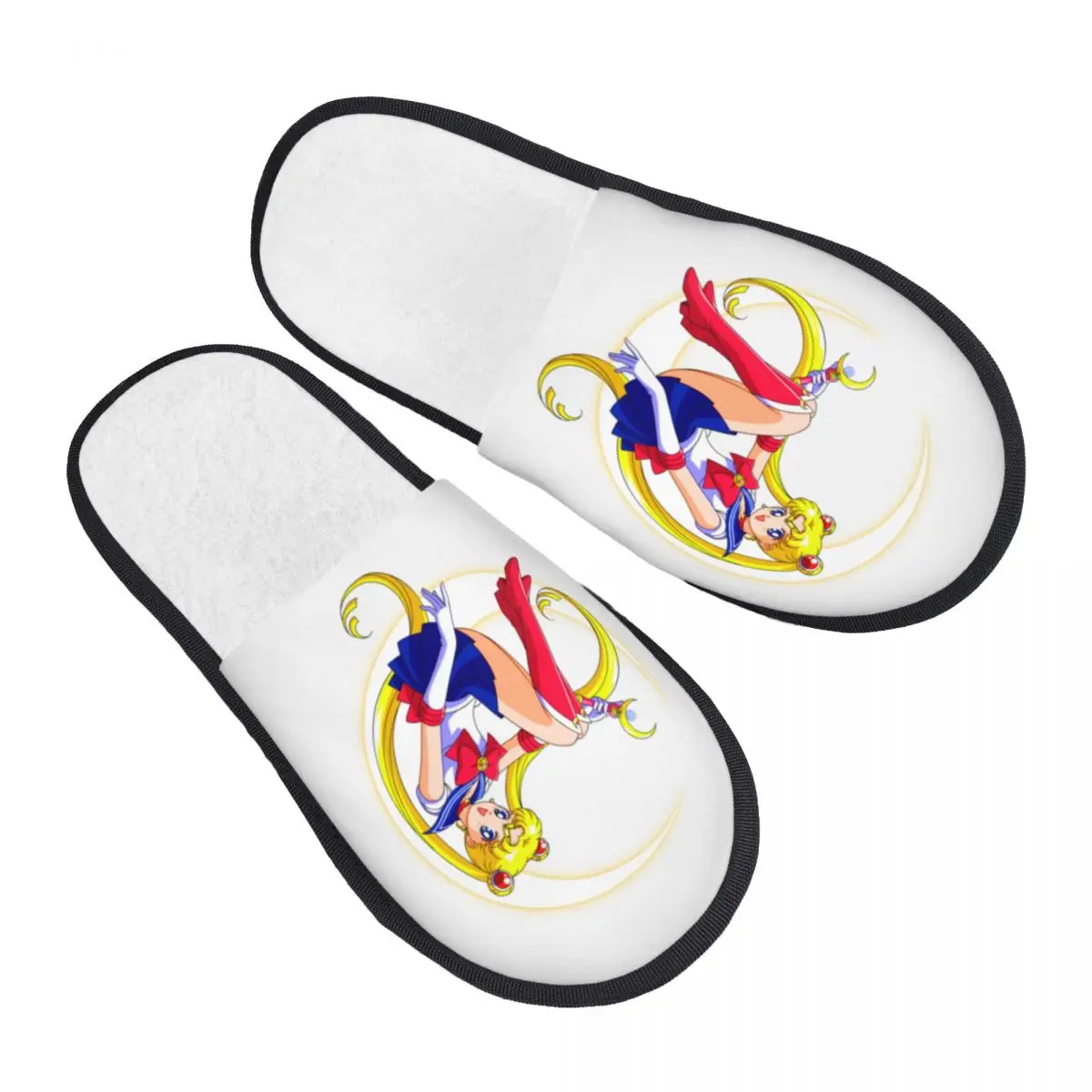 Custom Anime Moon Girl Comfy Scuff With Memory Foam Slippers Women Japanese Shojo Manga Sailor Spa House Shoes