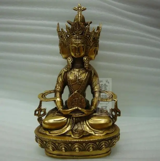 

Copper Statue The copper statue of Buddha, Vairocana, Buddhist supplies, three face Buddha, Mahavairocana, patron saint, buddhis