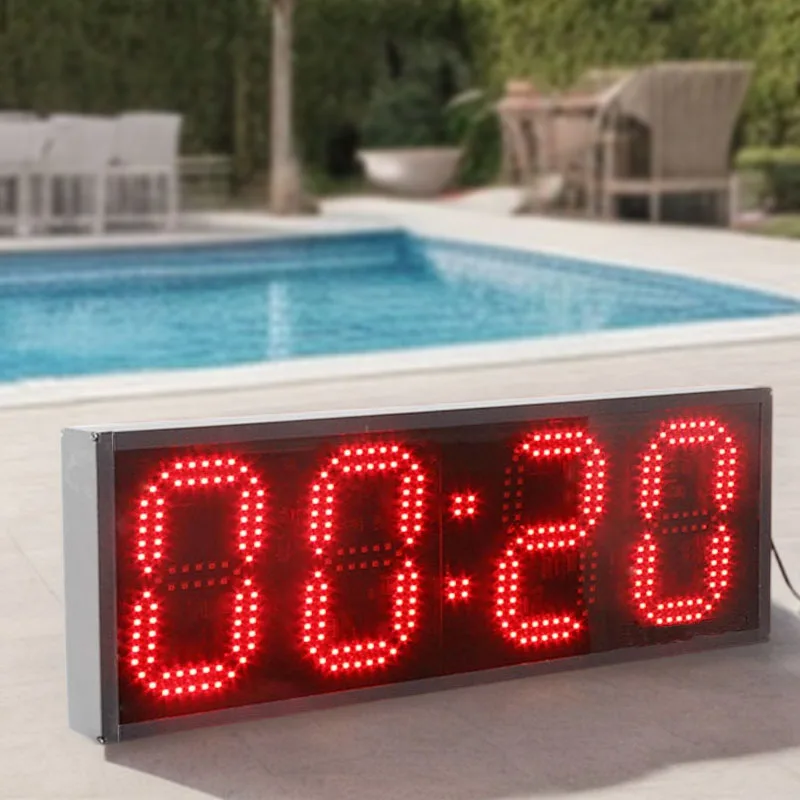 Big Red LED Repeating Count up Timer Swimming Digital Projection Calendar Pace Clock with Stopwatch Function