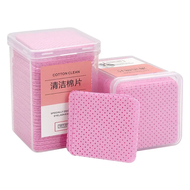 Eyelash Glue Remover Wipe 200PCS Cotton Wipes UV Gel Nail Tips Polish Remover Cleaner Lint-Free Paper Pad eyelash make up Tools