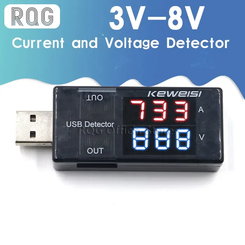 USB Voltage Meters Current Voltage Power Tester Dual Digital Display Volt Amp Meter For Android Phone And iPhones ALI8