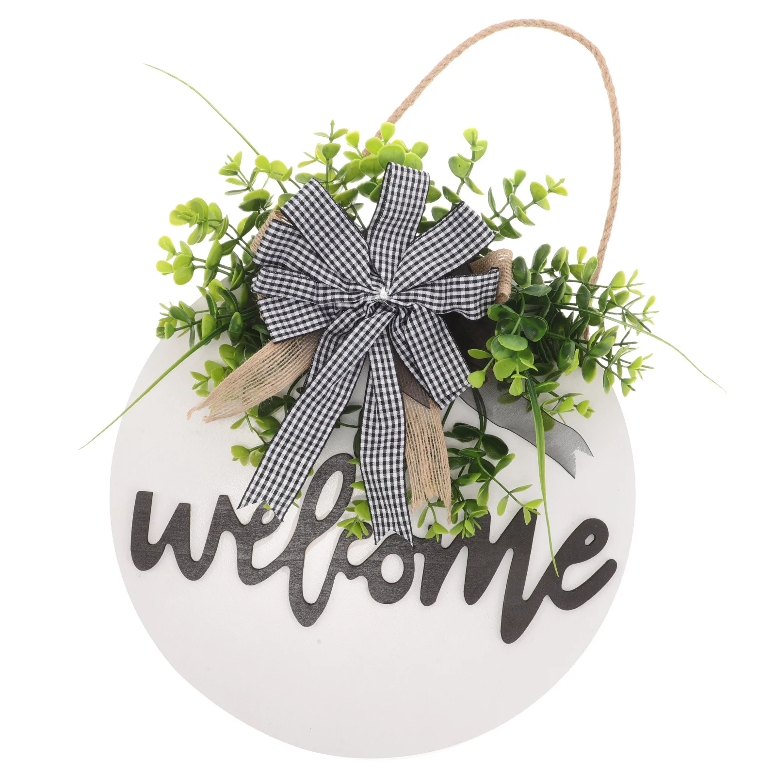 

3D Spring Door Wreath Welcome Wood Plaque Spring Door Hanger For Farmhouse Porch Decor Indoor Outdoor Party Decoration