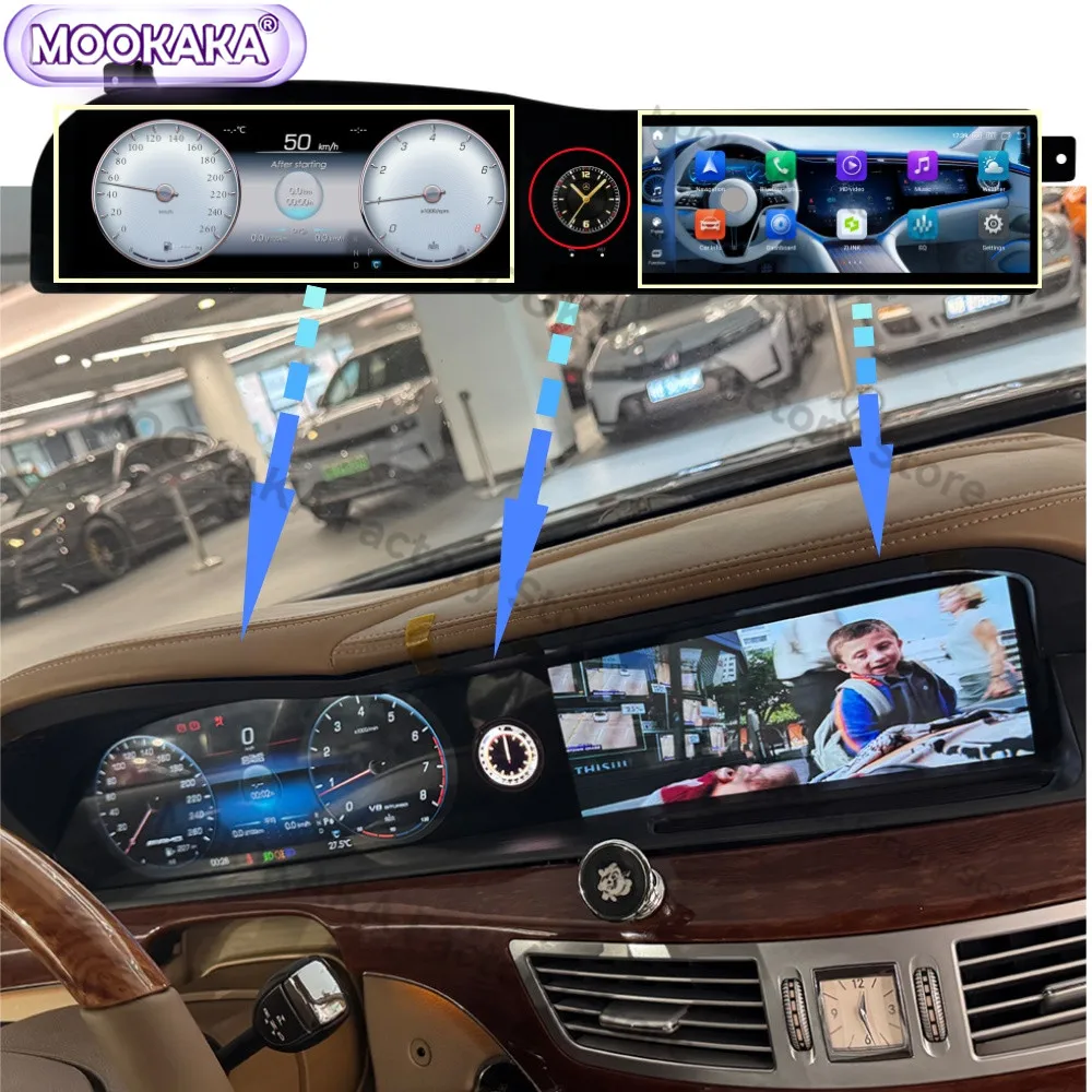 

Triple-screen cockpit Android 13 Radio For Benz S W221 2006~2013 GPS Multimedia Navigation Car Stereo Receiver Carplay Head Unit