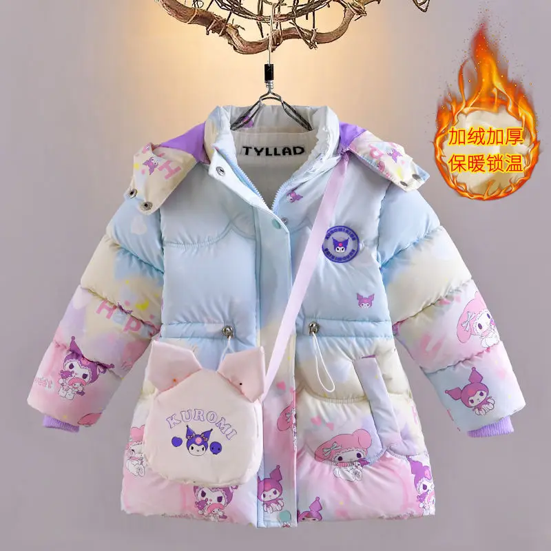 سانريو كورومي فتاة أسفل سترة معطف الأطفال الشتاء الكرتون مقنعين الملابس المبطنة بالقطن سترة كوالي كوريا الجنوبية السترات #3