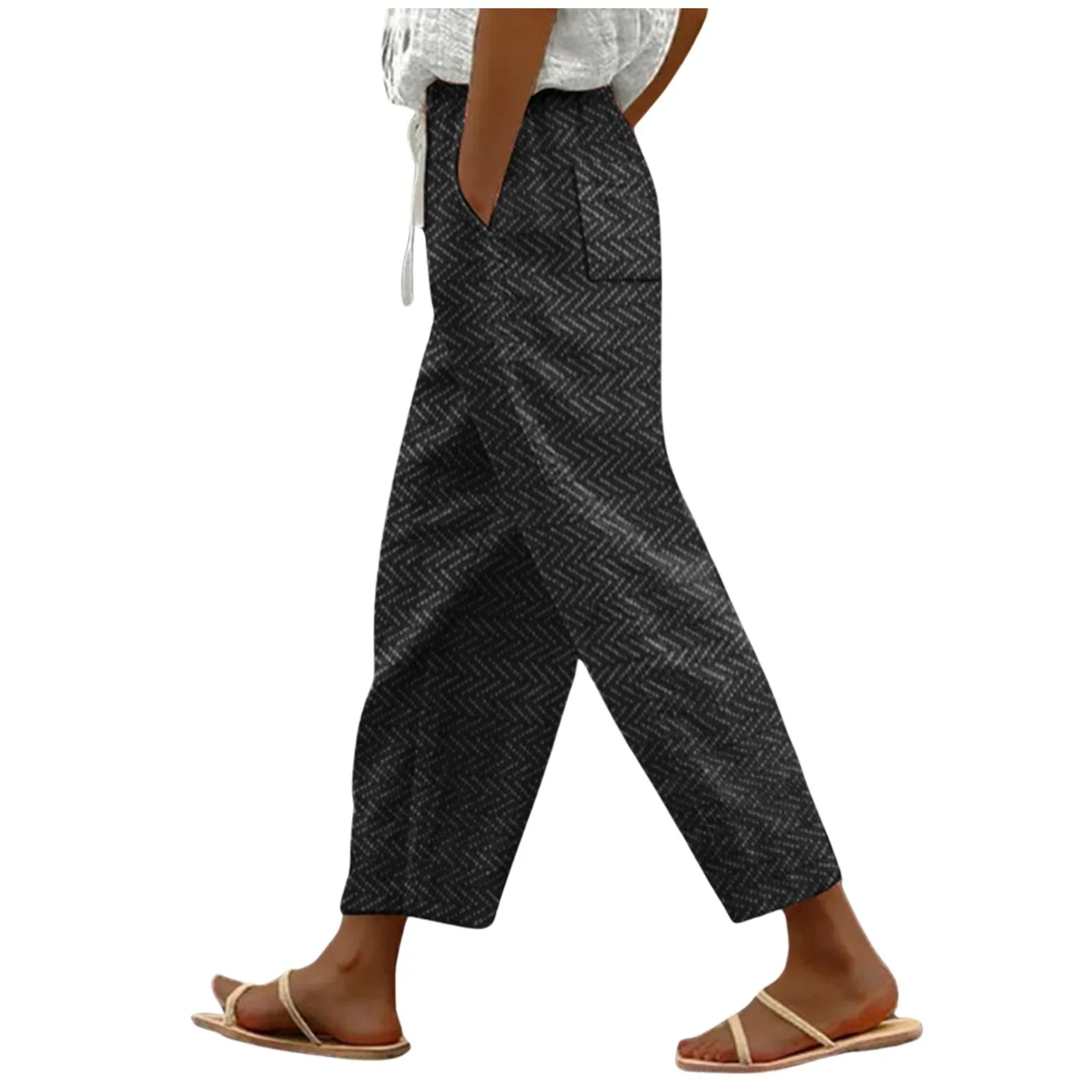 

Summer Vintage Plaid Pants Women Casual Trousers Elastic Waist Harem Pants Fashion Loose Streetwear Office Trousers Y2k Clothes