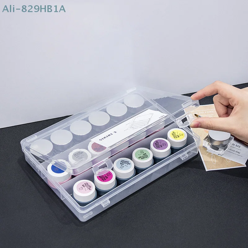 Nagellack Klebe Aufbewahrungsbox Schmuck Aufbewahrungsbox Geteilte Box Transparent Große Kapazität Nagelstudio Desktop Aufbewahrungsbox