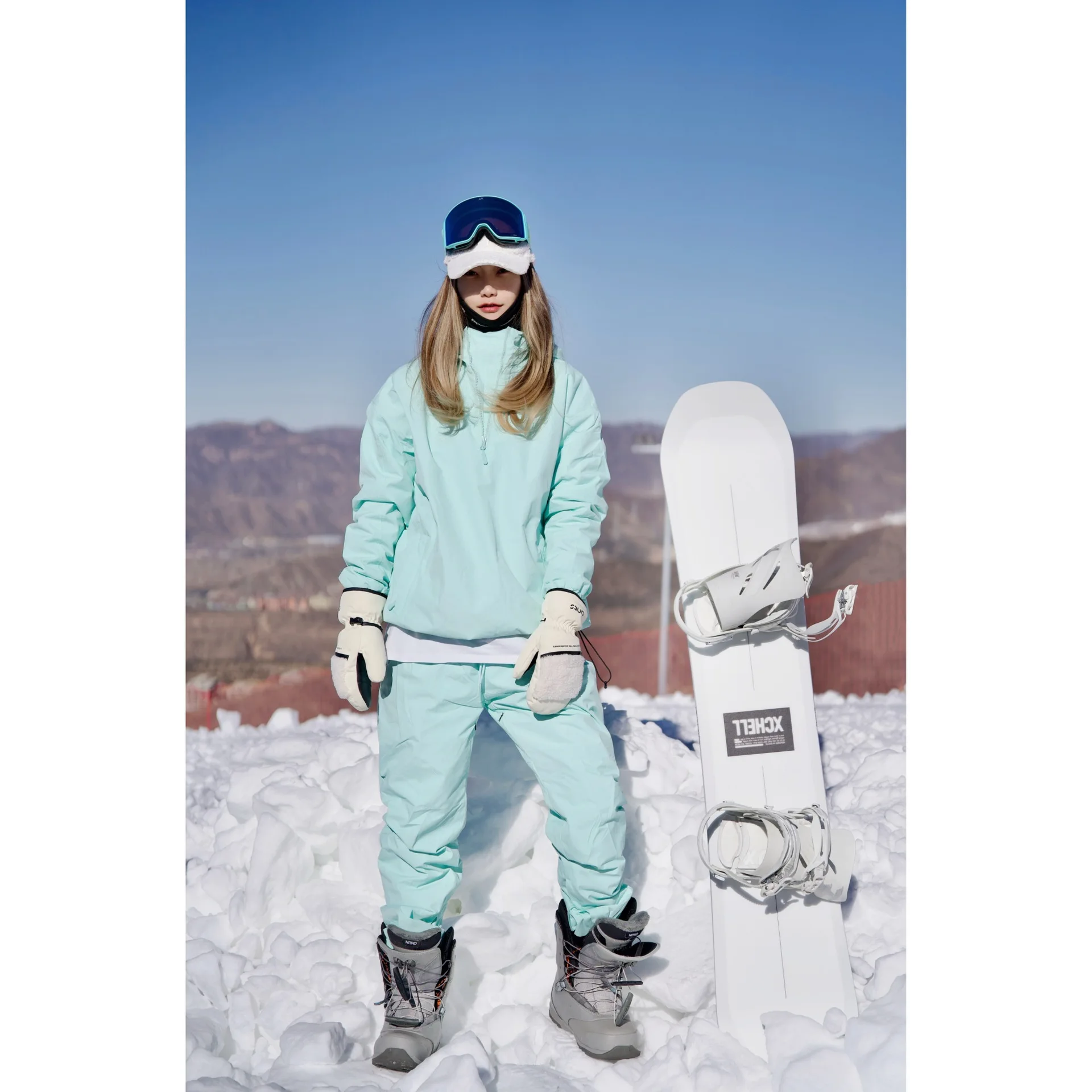 Outdoor Snowboard Anzug Set koreanischen Stil atmungsaktive warme wasserdichte Ski kleidung für Frauen Schnee jacke Hosen Set