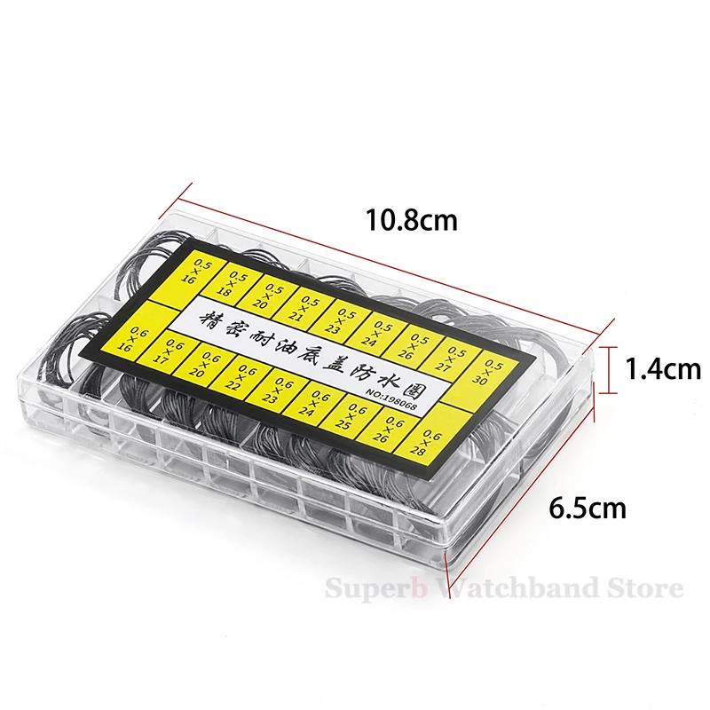 Watch Repair Tools 1box O-Ring Seal Rubber Waterproof O-Ring Gasket for Watchmaker Thickness 0.5mm/0.6mm Watch Back Case