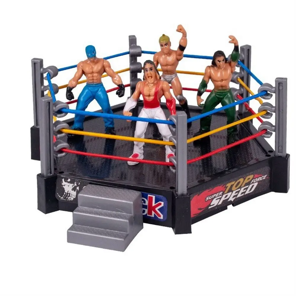 Stazione di combattimento Giocattoli da wrestling Arena Cage assemblato Wrestling Figure Wrestler Atleta Giocattoli in miniatura Gladiatore Model Set