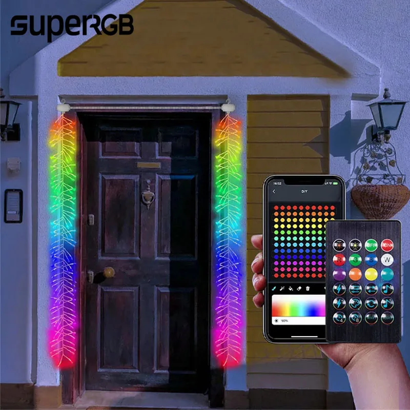 

Гирлянда RGB IC Firecracker с умным Управлением по Bluetooth, цветной светодиодный электронный Firecracker, новогоднее освещение, свадебное украшение