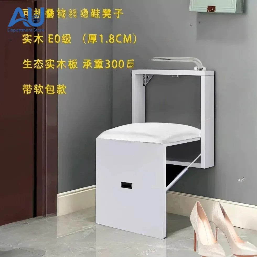Wall-mounted Folding Shoe Changing Stool, Doorway Entryway Seat, Wall-mounted Entrance Chair