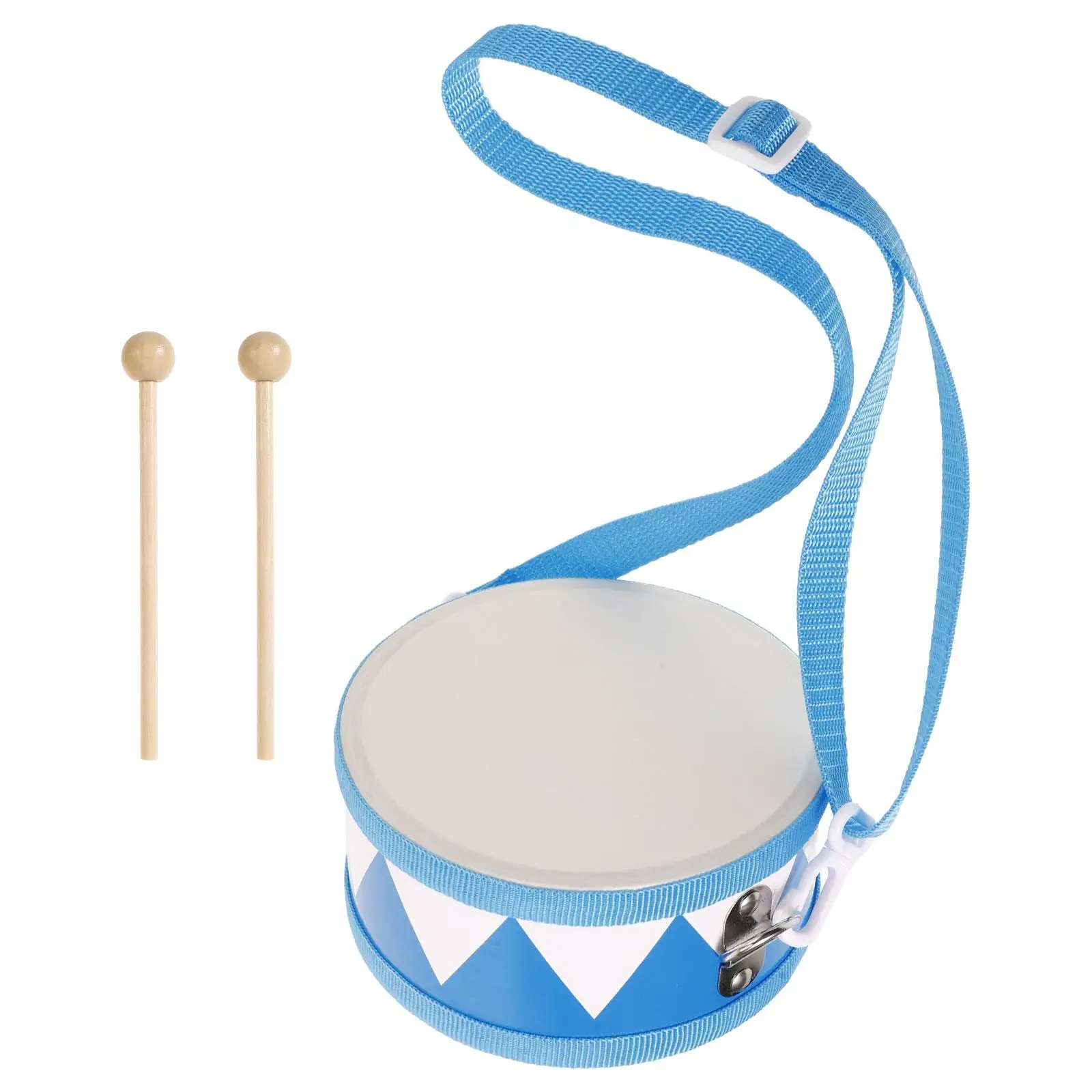 Baby Musical Instrument Snare Toddler Toys Drum Kids Tambourine Blue Wood Drums