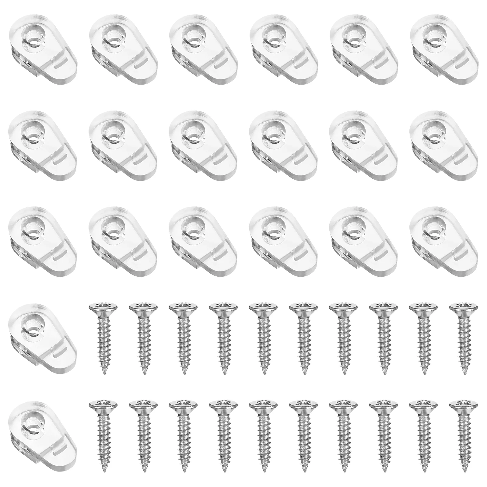 

20 Pcs Glass Clips Grass Mirror Mounting Grid Cupboard Holder Fixing with Screws